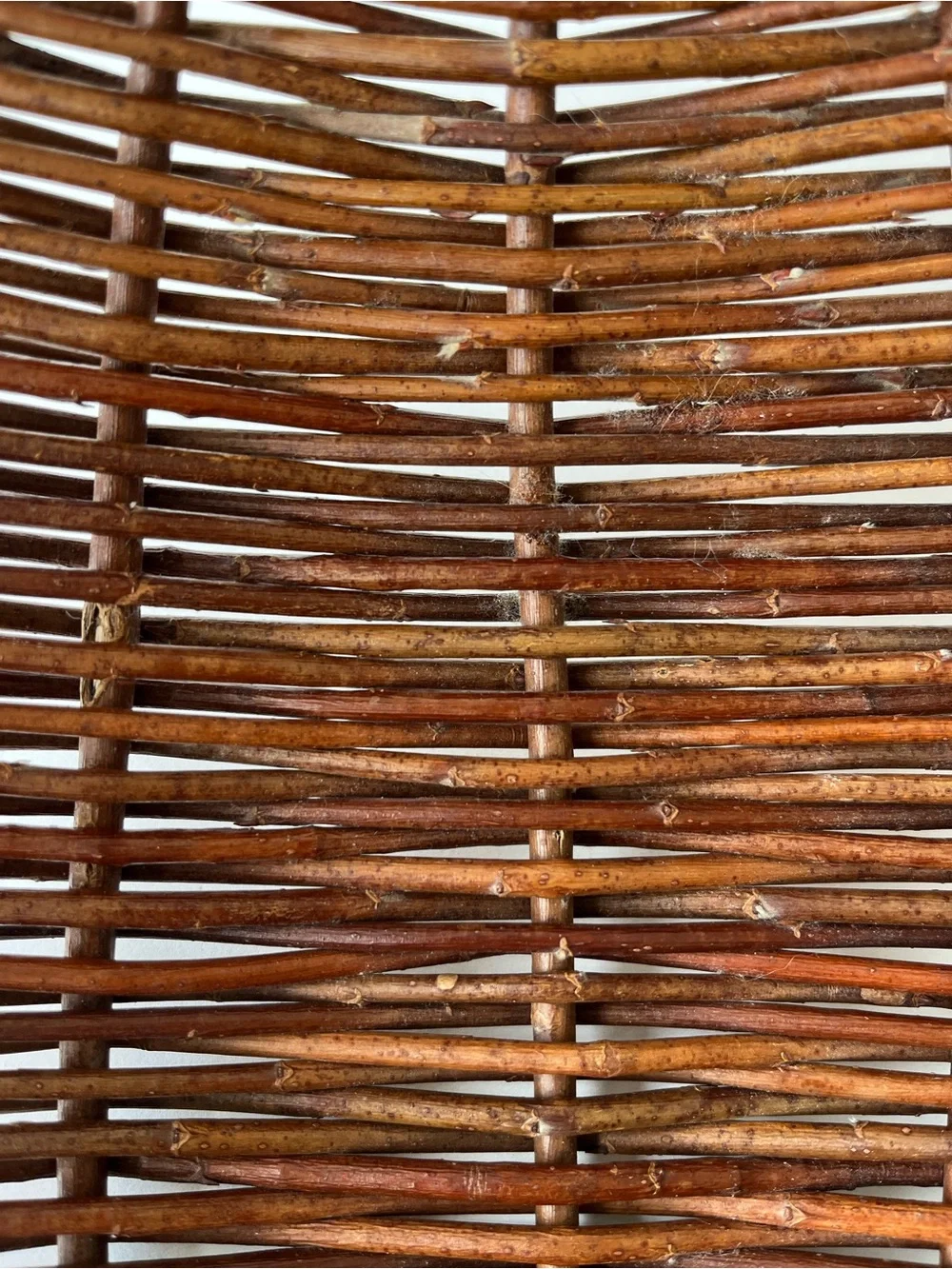 Handwoven Round Rattan Winnowing Basket in Warm Brown 14”